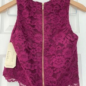 Nicole Miller lace crop top, size P.